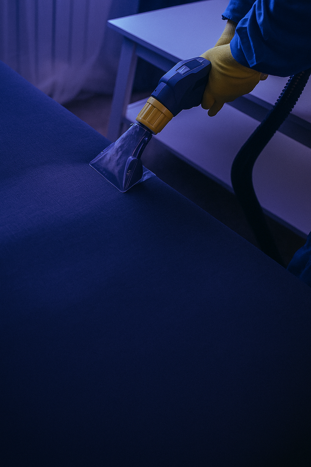 Nettoyage textile d'un canape avec materiel professionnel